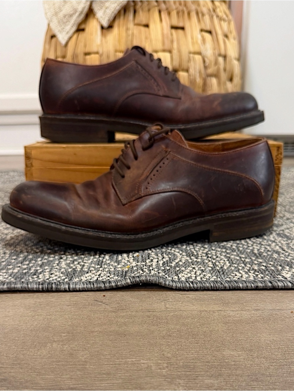 Johnston & Murphy Men’s Brown Leather Derby Oxfords Dress Shoes Size 10.5